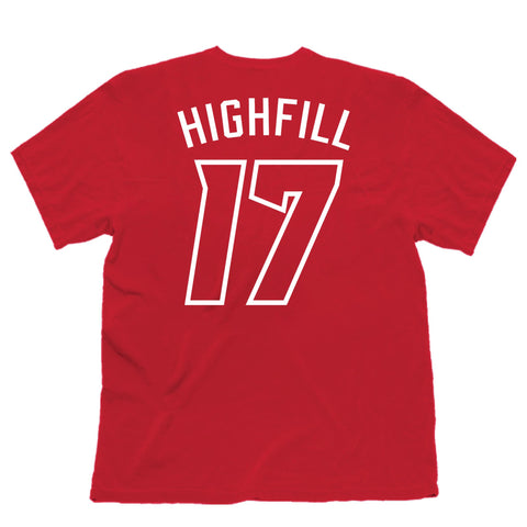 NC State Wolfpack Red Sam Highfill #17 T-Shirt