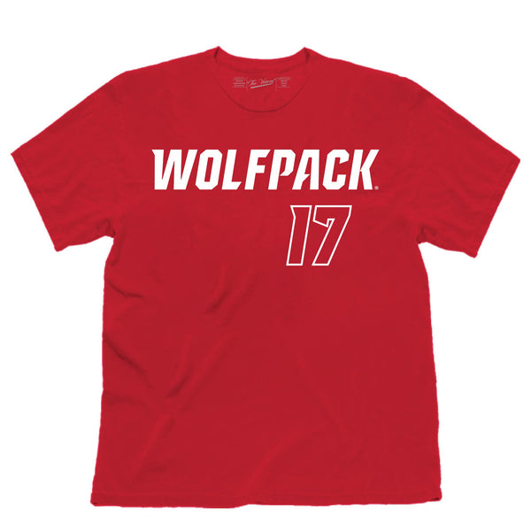 NC State Wolfpack Red Sam Highfill #17 T-Shirt