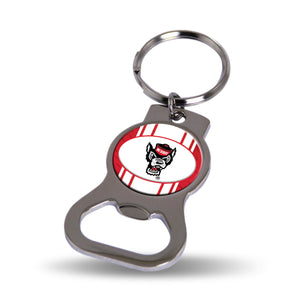 NC State Wolfpack Silver Wolfhead Bottle Opener Keychain