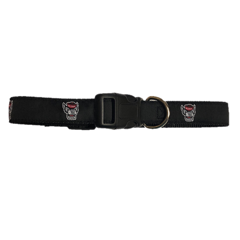NC State Wolfpack Black Wolfhead Dog Collar