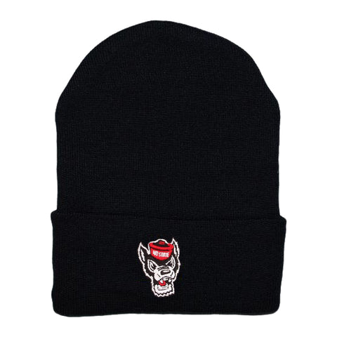 NC State Wolfpack Creative Black Wolfhead Newborn Knit Hat