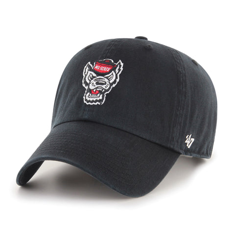 NC State Wolfpack Black 47 Brand Clean Up Adjustable Wolfhead Hat