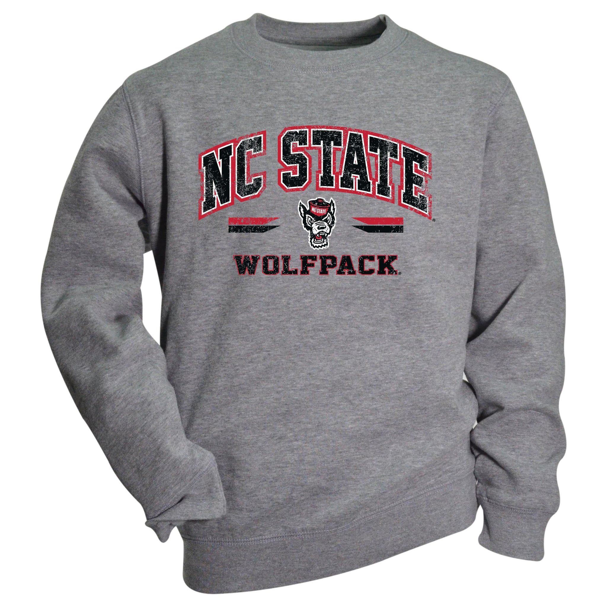 NC State Wolfpack Youth Grey Cruz Crewneck Sweatshirt