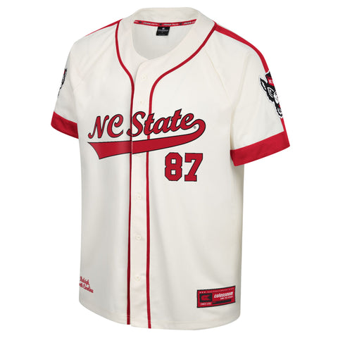 NC State Wolfpack Colosseum Off White Baseball Jersey