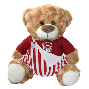 NC State Wolfpack Fred the Bear w/ Red and White Striped Game Day Bibs