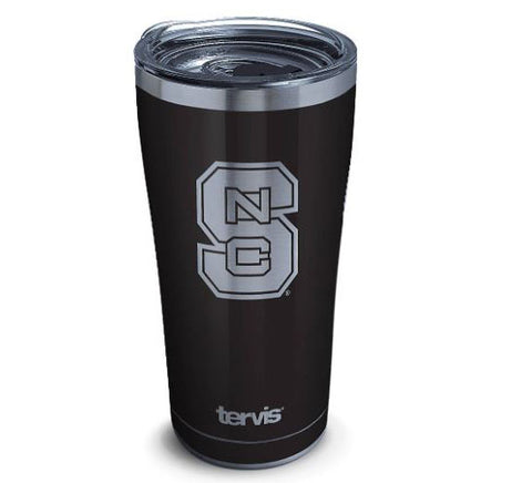 NC State Wolfpack 20oz Black Stainless Steel Roots Tervis w/ Slider Lid