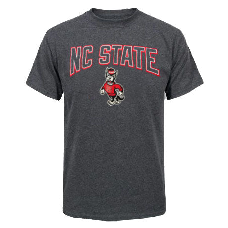 NC State Wolfpack Champion Granite Heather Arched NC State Over Strutting Wolf T-Shirt