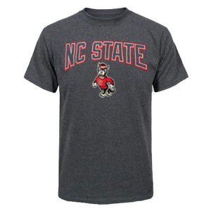 NC State Wolfpack Champion Granite Heather Arched NC State Over Strutting Wolf T-Shirt