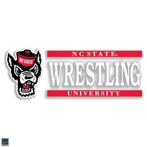 NC State Wolfpack Wolfhead Wrestling Vinyl Decal