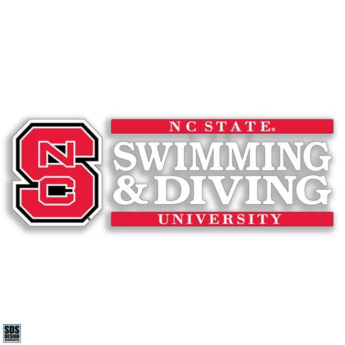 NC State Wolfpack Swimming & Diving Vinyl Decal