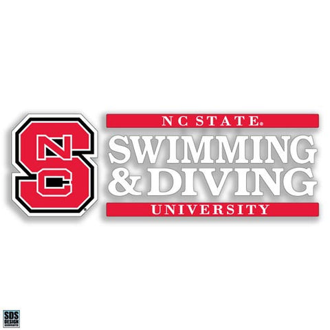 NC State Wolfpack Swimming & Diving Vinyl Decal