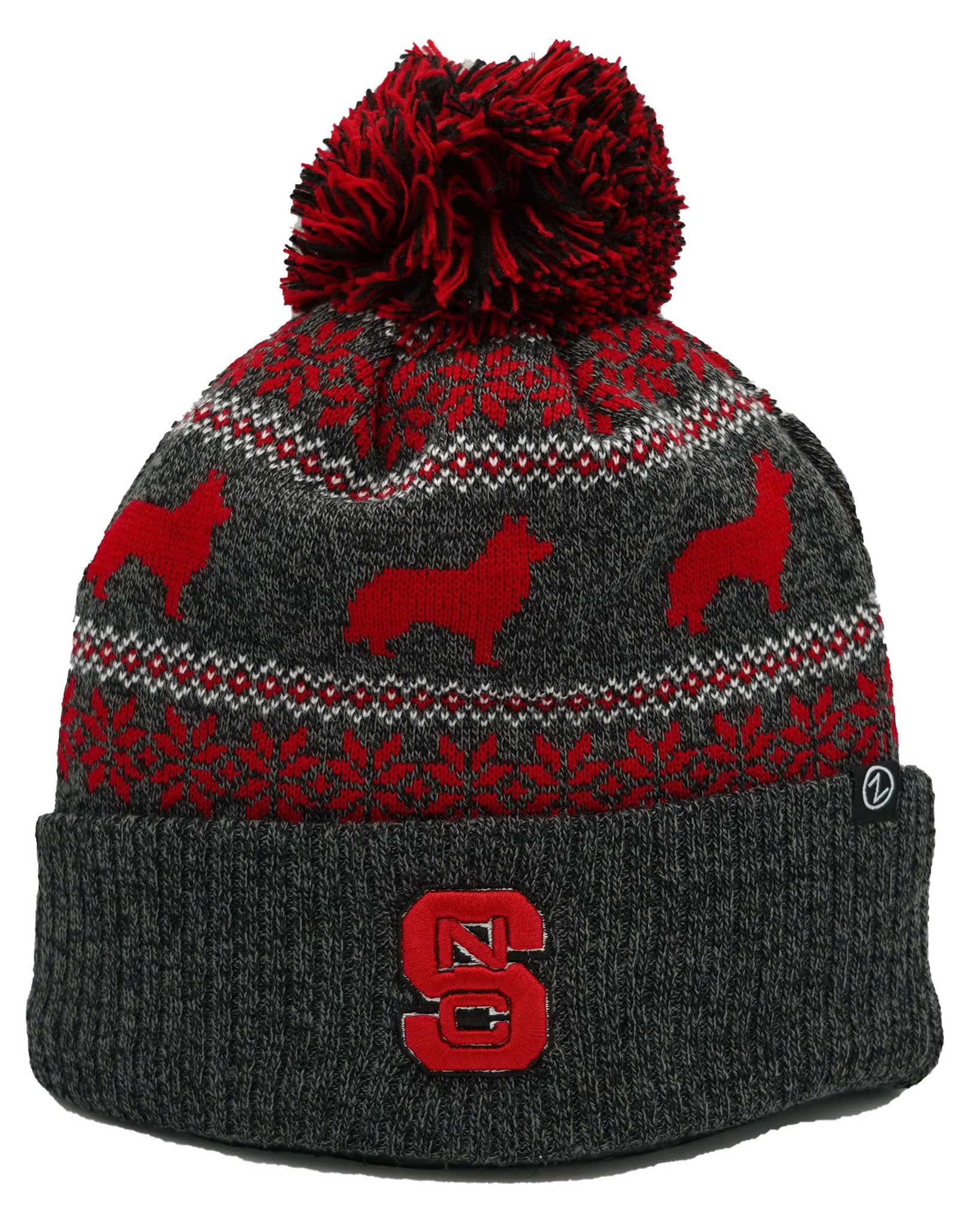 NC State Wolfpack "Carousel" Block S Cuffed Pom Beanie