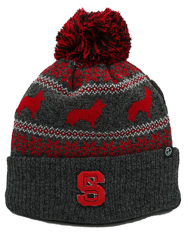 NC State Wolfpack "Carousel" Block S Cuffed Pom Beanie