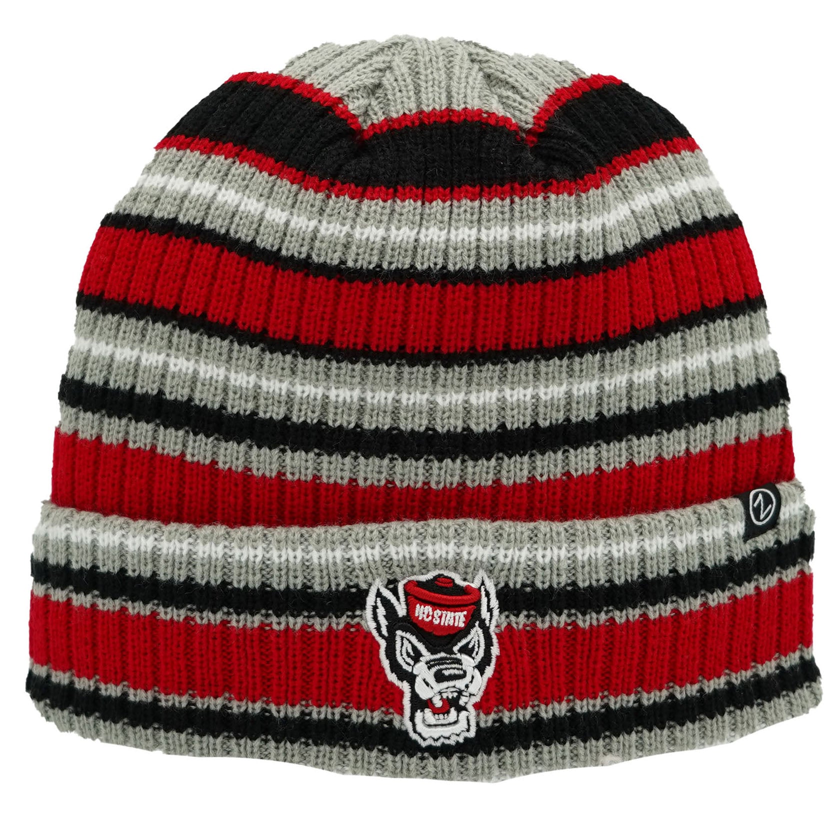 NC State Wolfpack "Puckett" Stripe Wolfhead Cuffed Beanie