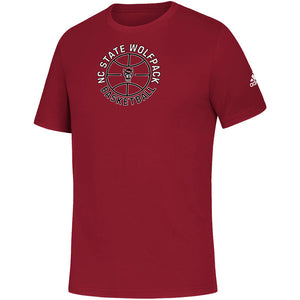 NC State Wolfpack Adidas Youth Red On Court Basketball Wolfhead Amplifier T-Shirt