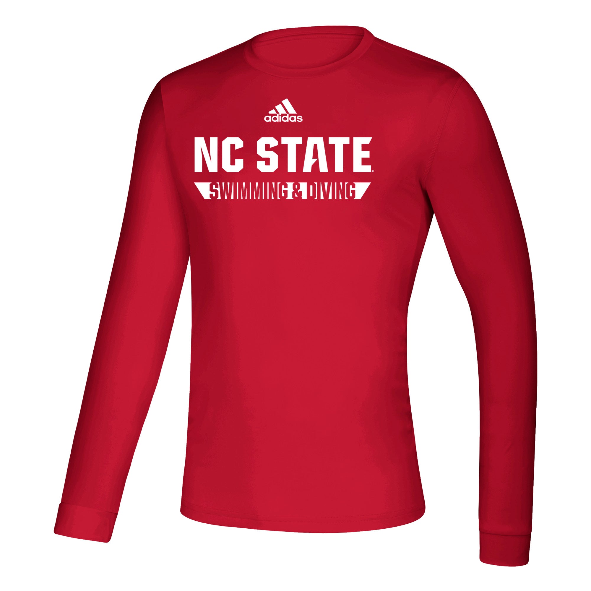 NC State Wolfpack Adidas Red Swimming and Diving Creator Long Sleeve T-Shirt