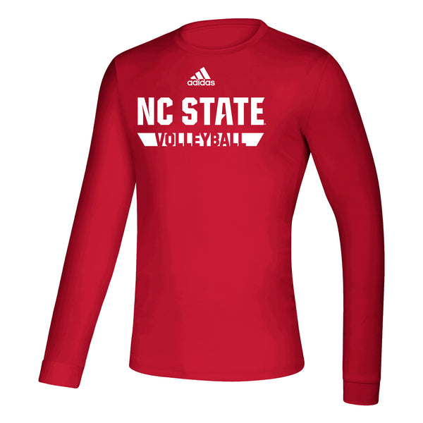 NC State Wolfpack Adidas Red Volleyball Long Sleeve Creator T-Shirt