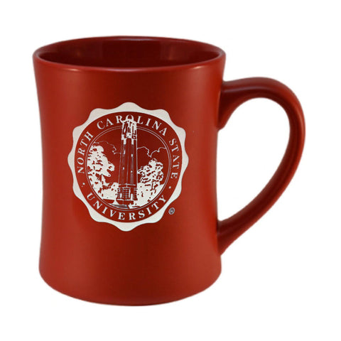 NC State Wolfpack 16 oz University Seal Matte Red Diner Mug