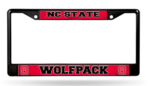 NC State Wolfpack Rico Black Chrome Block S License Plate Frame