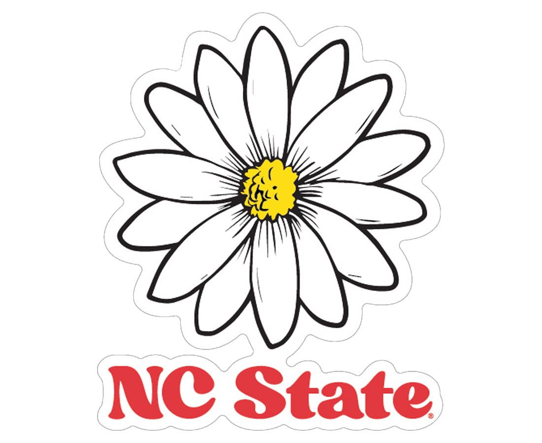 NC State Wolfpack 3" NC State Daisy Rugged Sticker