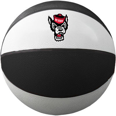 NC State Wolfpack Baden Black and White Wolfhead Full Size Rubber Basketball