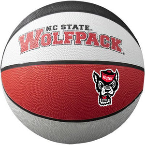 NC State Wolfpack Red White and Black Wolfhead Full Size Rubber Basketball