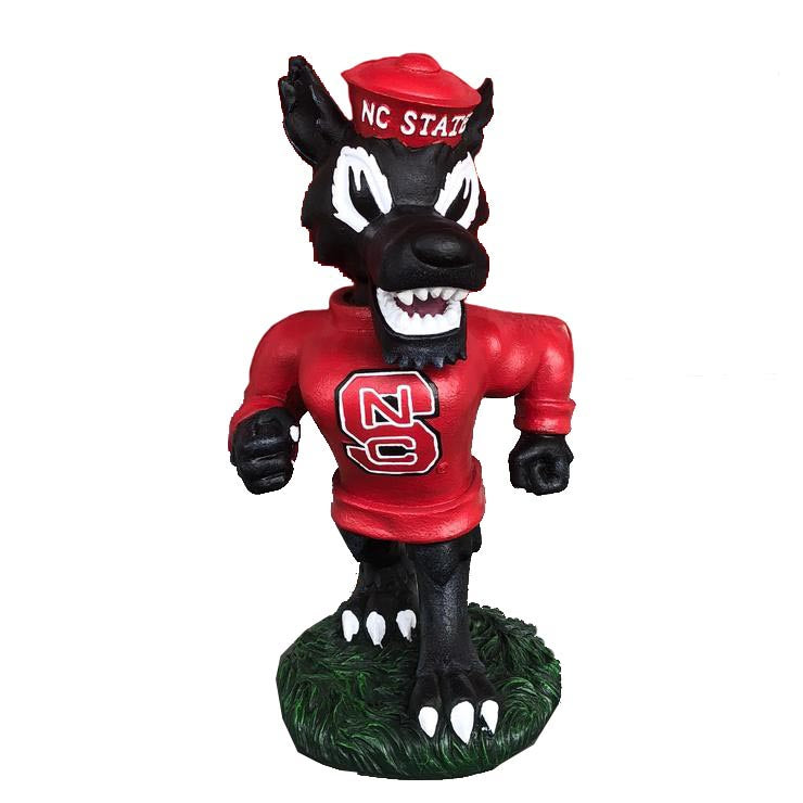 NC State Wolfpack Painted Strutting Wolf Garden Statue