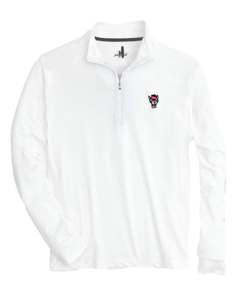 NC State Wolfpack Johnnie-O White Vaughn Wolfhead 1/4 Zip Pullover