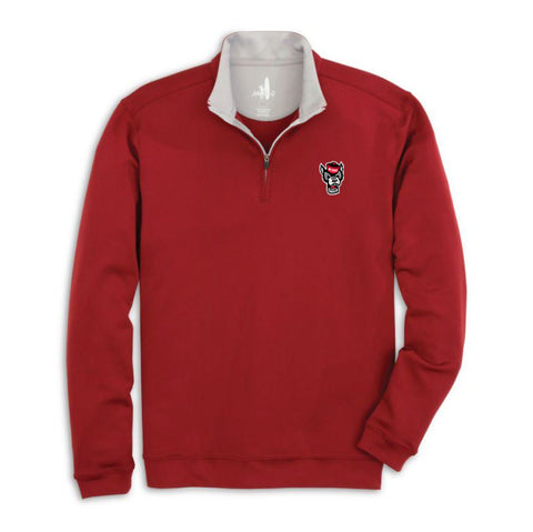 NC State Wolfpack Johnnie-O Red Wolfhead Diaz 1/4 Zip Pullover