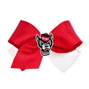 NC State Wolfpack King Red and White Wolfhead Game Day Hair Bow