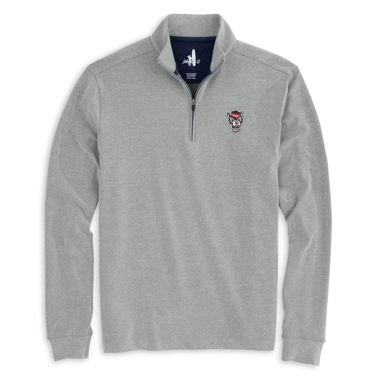 NC State Wolfpack Johnnie-O Grey Wolfhead Brady 1/4 Zip Pullover