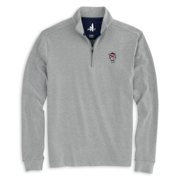NC State Wolfpack Johnnie-O Grey Wolfhead Brady 1/4 Zip Pullover