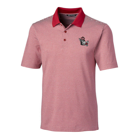 NC State Wolfpack Cutter & Buck Slobbering Wolf Forge Tonal Stripe Polo