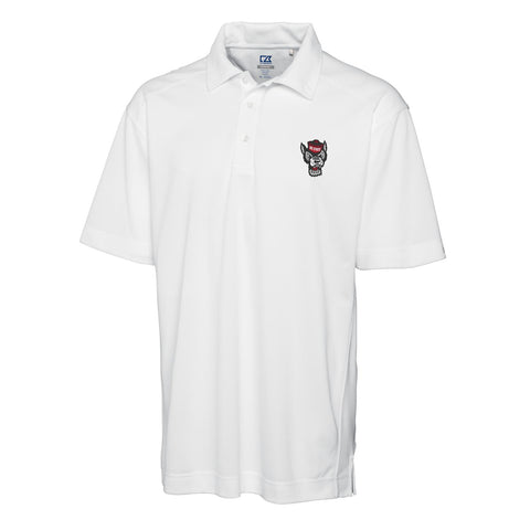 NC State Wolfpack Cutter & Buck White Wolfhead DryTec Genre Tall Polo