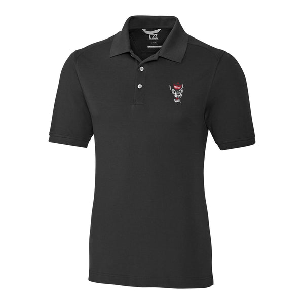 NC State Wolfpack Cutter & Buck Black Advantage DryTec Wolfhead Big and Tall Polo