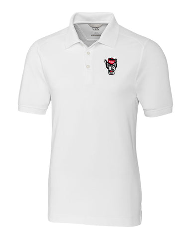 NC State Wolfpack Cutter & Buck Advantage Tri-blend White Pique Polo Tall