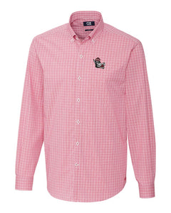 NC State Wolfpack Cutter & Buck Slobbering Wolf Soar Windowpane Check Dress Shirt