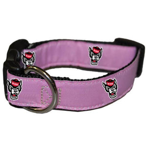 NC State Wolfpack Pink Wolfhead Dog Collar