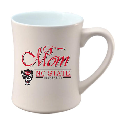 NC State Wolfpack 16oz Matte White Wolfhead Mom Diner Mug