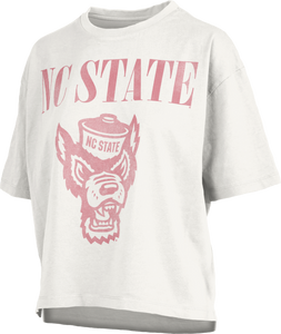 NC State Wolfpack Women's White Davidson Oversized Crop Top