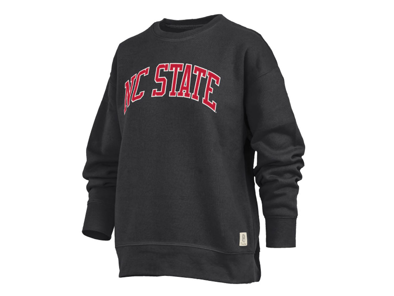 NC State Wolfpack Women's Black Cozy Tackle Twill Crewneck Sweatshirt