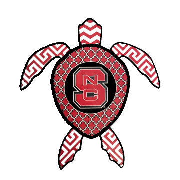 NC State Wolfpack Mini Red Block S Sea Turtle Decal