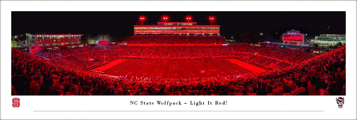 NC State Wolfpack "Light It Red" Panoramic Print