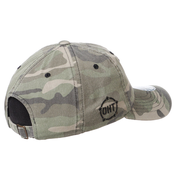 NC State Wolfpack Zephyr Garment Washed Camo Wolfhead GI Joe Adjustable Hat