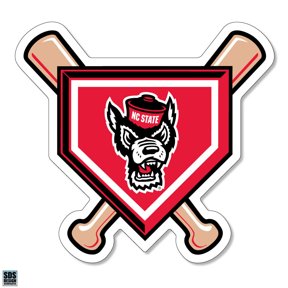 NC State Wolfpack Baseball Bats & Wolfhead Homeplate Decal