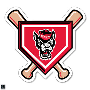 NC State Wolfpack Baseball Bats & Wolfhead Homeplate Decal