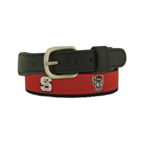 NC State Wolfpack Youth Red and Black Block S and Wolfhead Belt