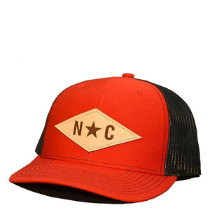 Red and Black Diamond North Carolina Adjustable Mesh Hat