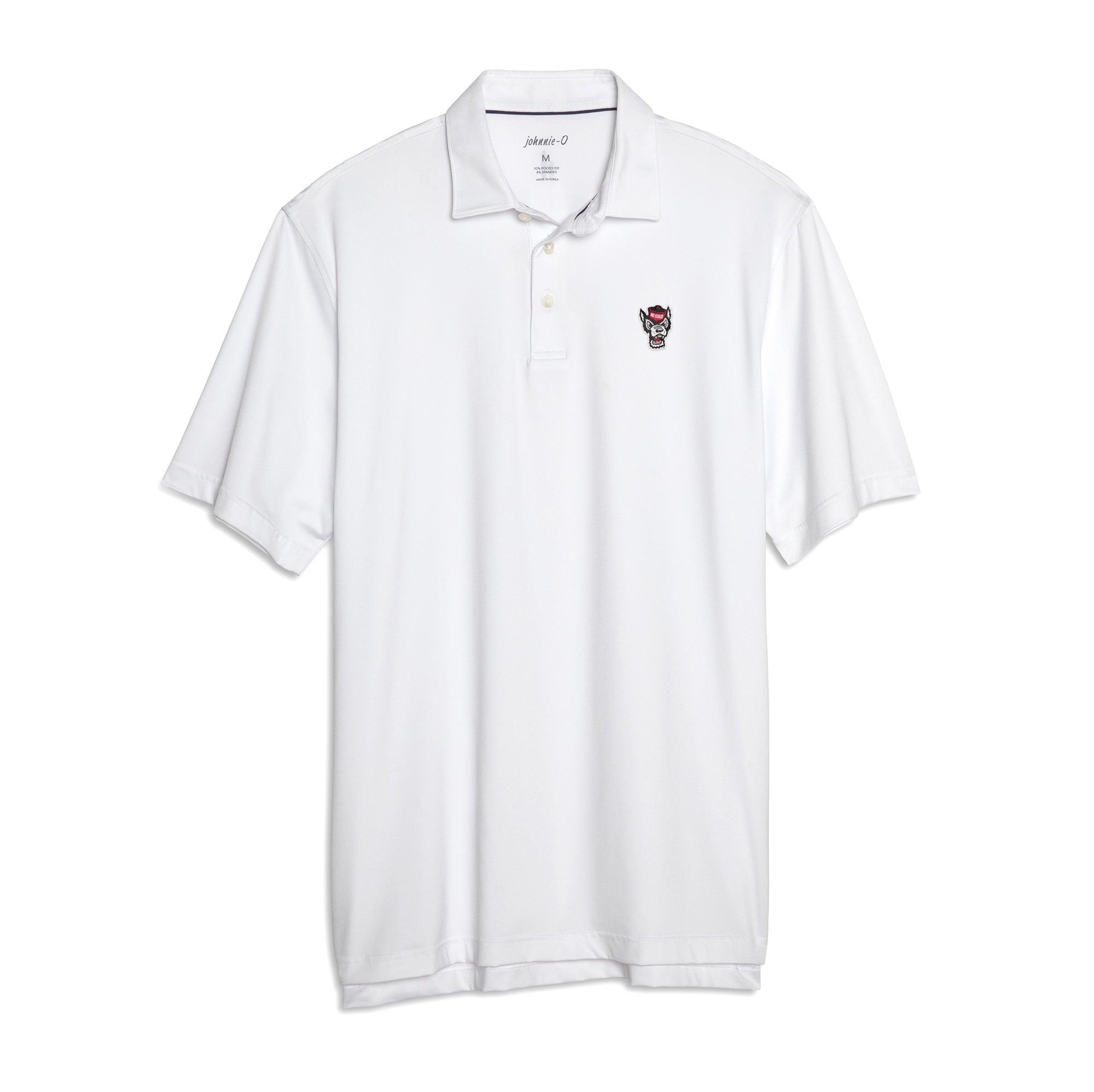 NC State Wolfpack Johnnie-O White Wolfhead Birdie Polo
