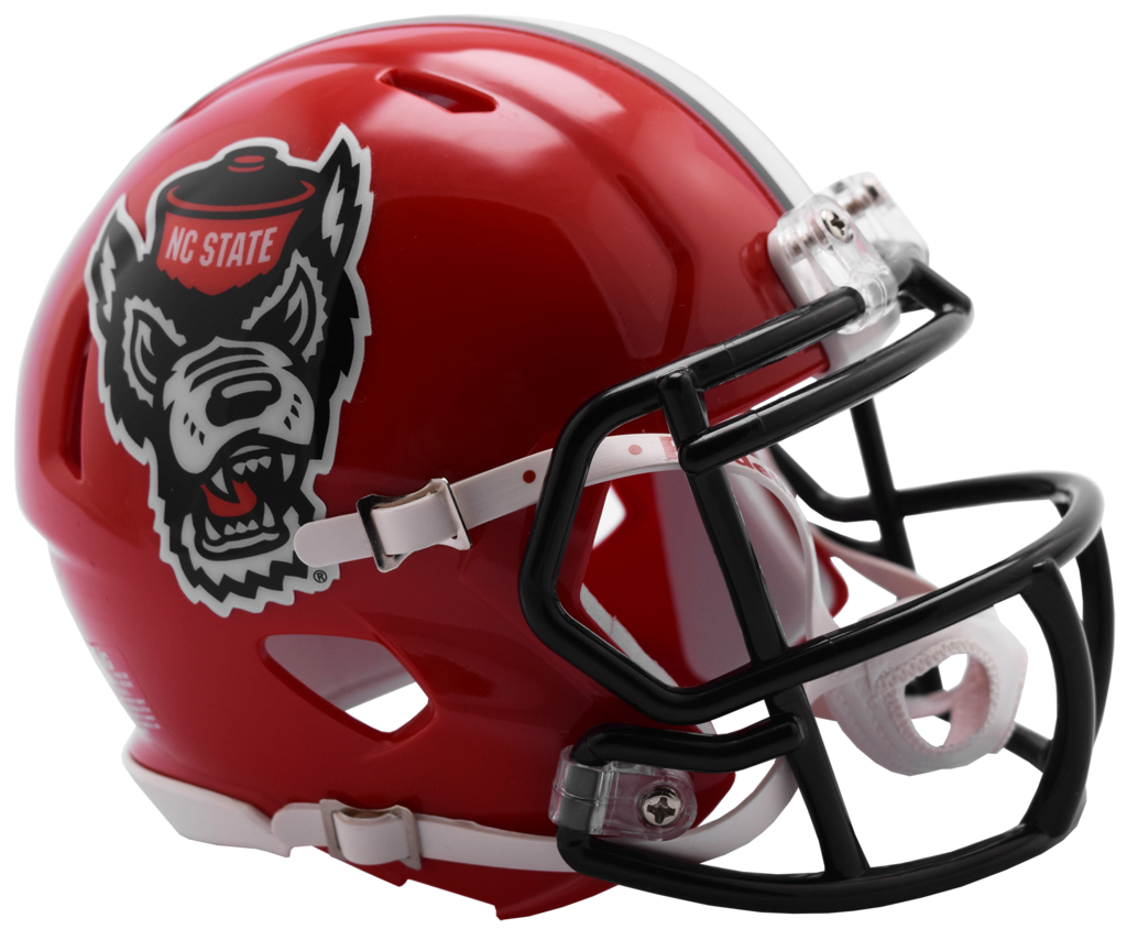 NC State Wolfpack Riddell Red Wolfhead Replica Speed Football Helmet